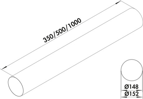 COMPAIR FLOW ROUND DUCT FOR EXHAUST 150MM-0.5M 4043009