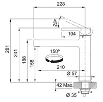 Kuhinjske-armature-2/CENTRO-FIKSNA-CRNA-MAT-ARMATURA-FRANKE