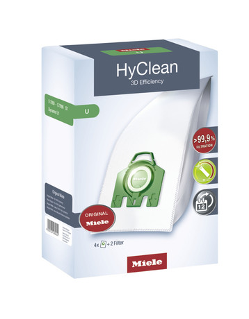 U HyClean 3D MIELE Vrečke za prah HyClean 3D Efficiency U da vsesani prah ostane varno zaprt