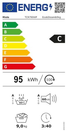 TCR790WP Eco&Steam&9kg MIELE Sušilni stroj T1