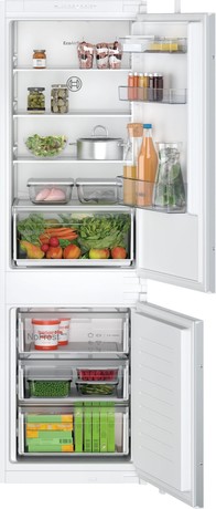 KIN86NSE0 BOSCH Serie 2, Vgradni hladilnik z zamrzovalnikom spodaj, 177.2 x 54.1 cm, drsni tečaj