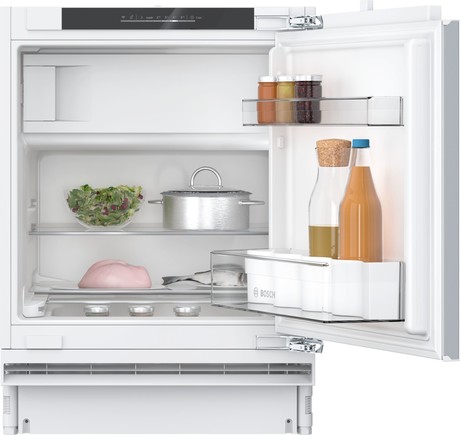 KUL22VFD0 BOSCH Serie 4, Podvgradni hladilnik z zamrzovalnim predelom, 82 x 60 cm, ploščati tečaj