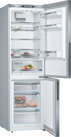 KGE36AICA BOSCH Serie 6, Prostostoječi hladilnik z zamrzovalnikom spodaj, 186 x 60 cm, Nerjaveče jeklo brez prstnih odtisov